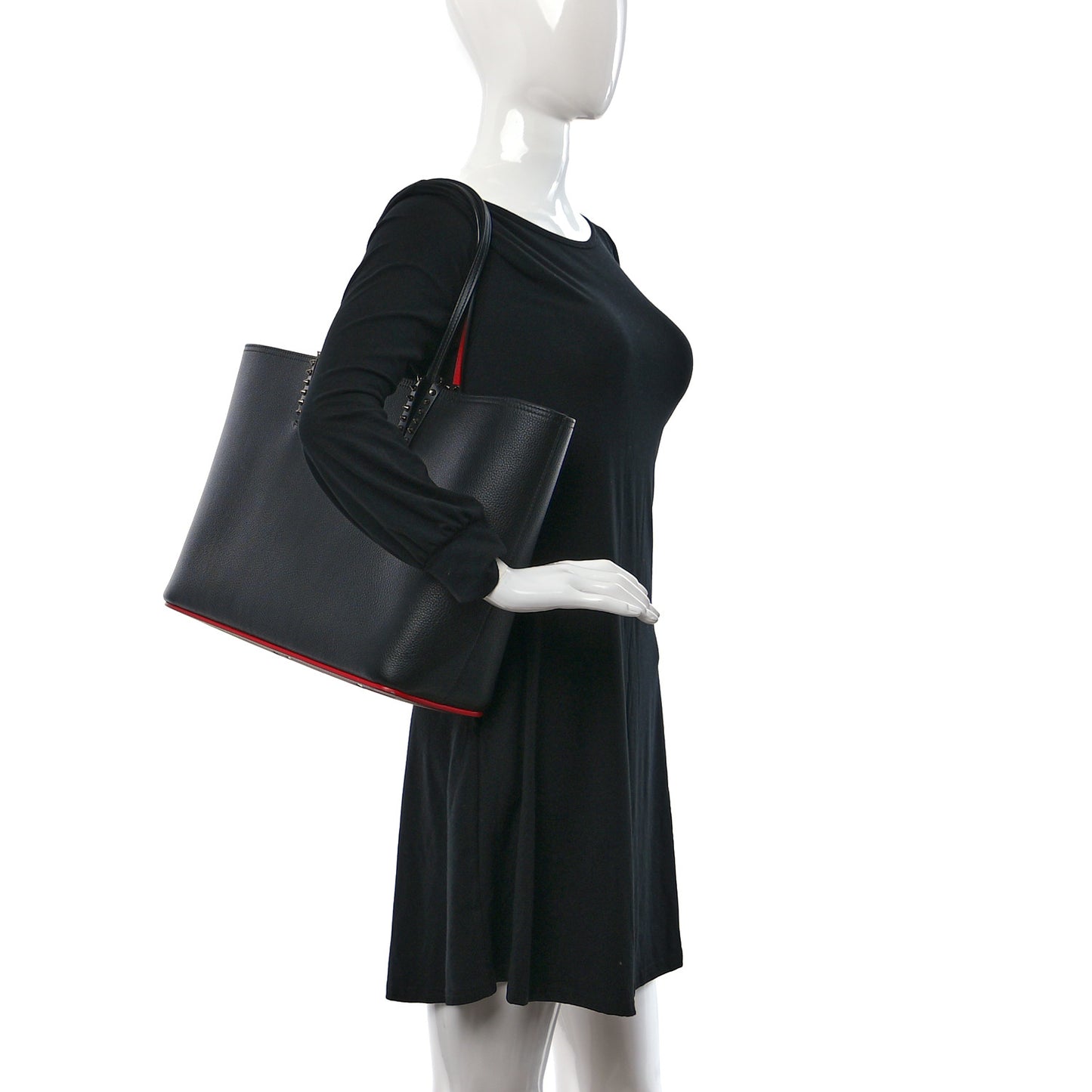 Calfskin Spikes East West Cabata Tote Black