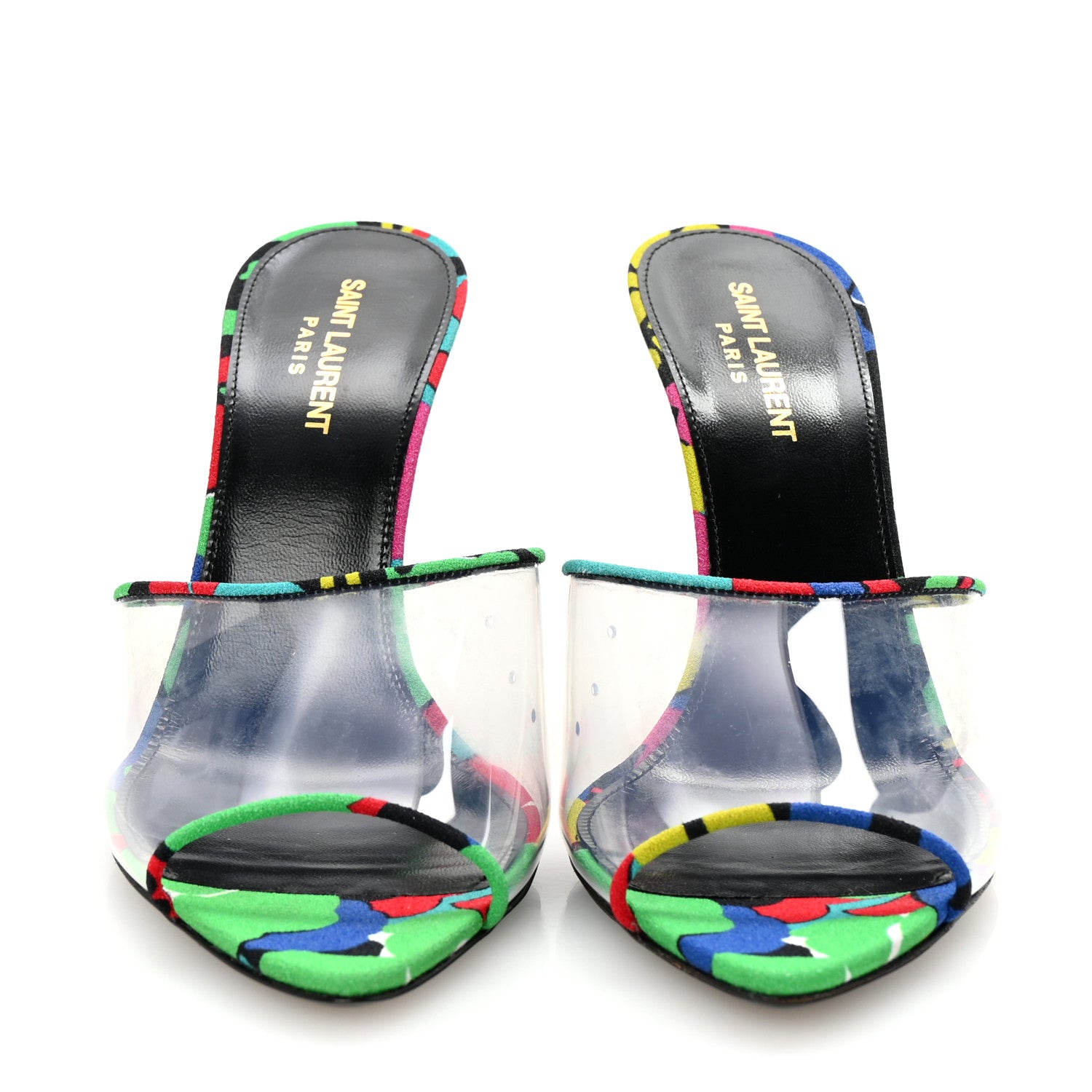 Saint Laurent Transparent Ibiza Flower Gippy 95 Mule Sandals 40 Multicolor 3 of 9