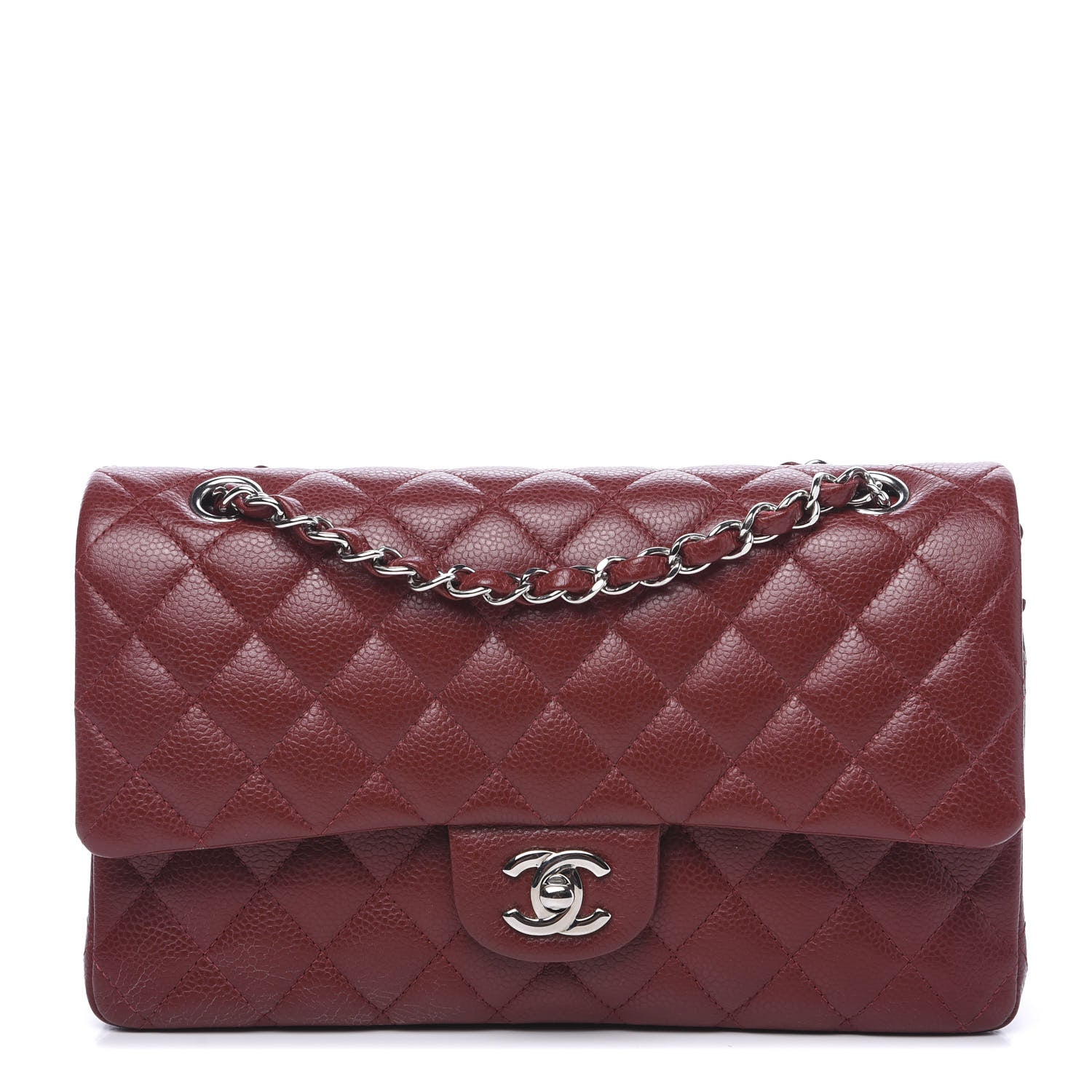 Chanel Caviar Quilted Medium Double Flap Dark Red 1 of 16