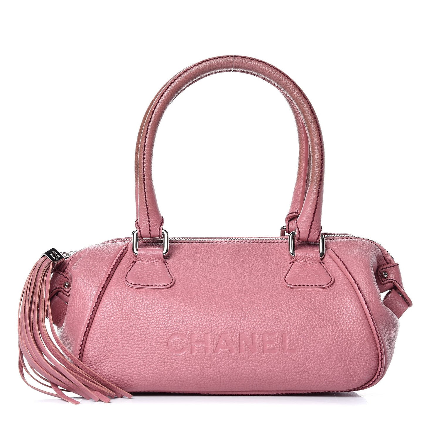 Calfskin Small Tassel Satchel Pink