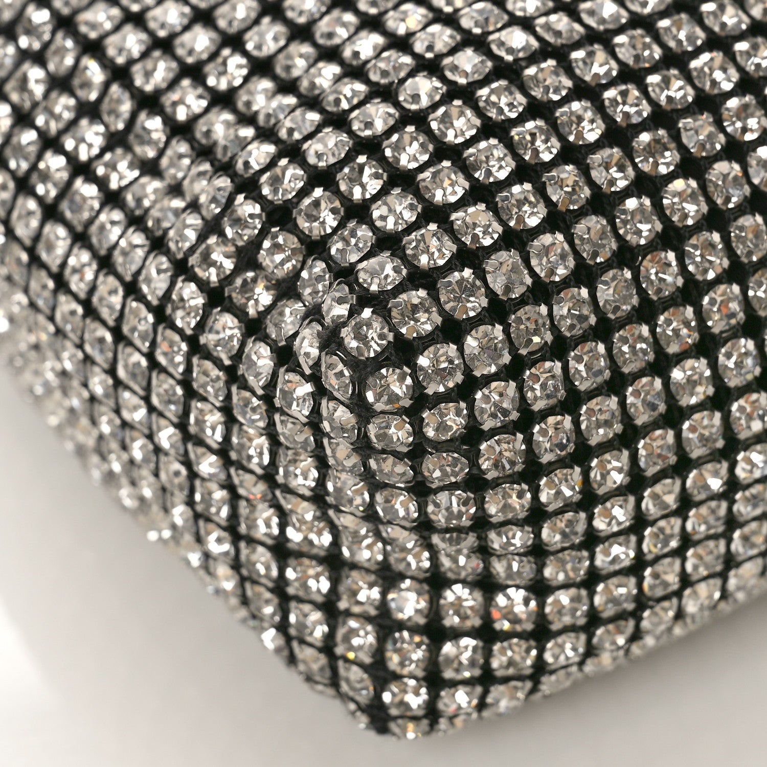 Alexander Wang Mesh Crystal Rhinestone Mini Heiress Pouch Black Silver 10 of 10