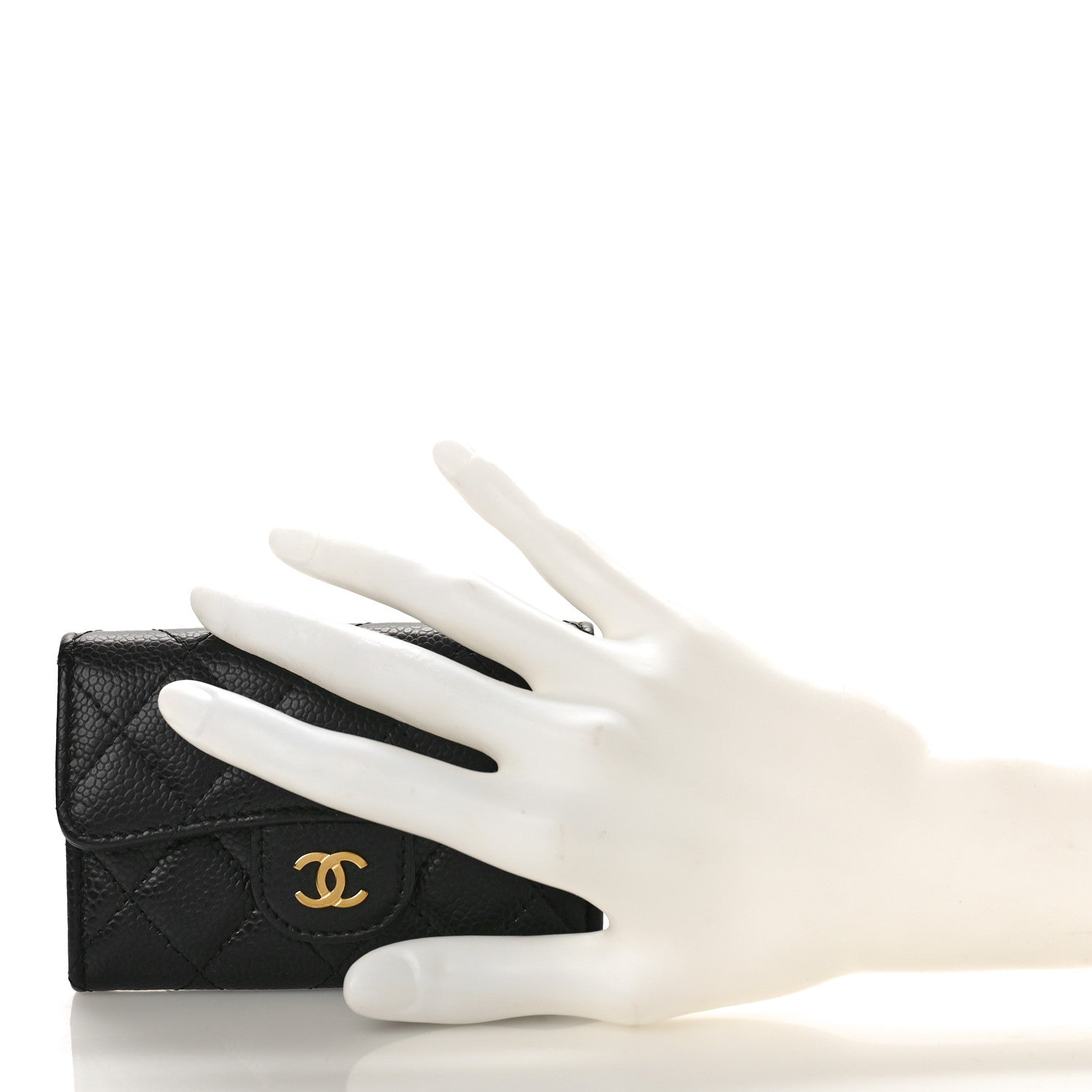 Chanel Caviar Quilted Flap Card Holder Wallet Black 2 of 11