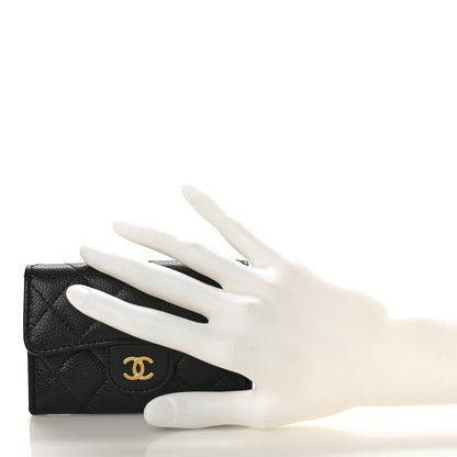 Chanel Caviar Quilted Flap Card Holder Wallet Black 2 of 11