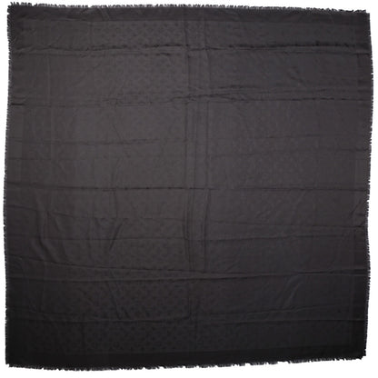 Louis Vuitton Silk Monogram Butterfly Square Shawl Grey 3 of 5