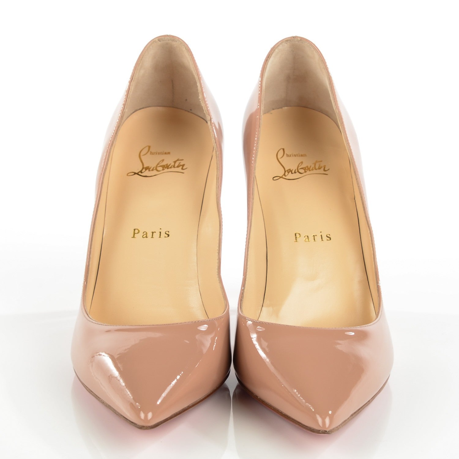 Christian Louboutin Patent Pigalle 100 Pumps 38.5 Nude 2 of 7