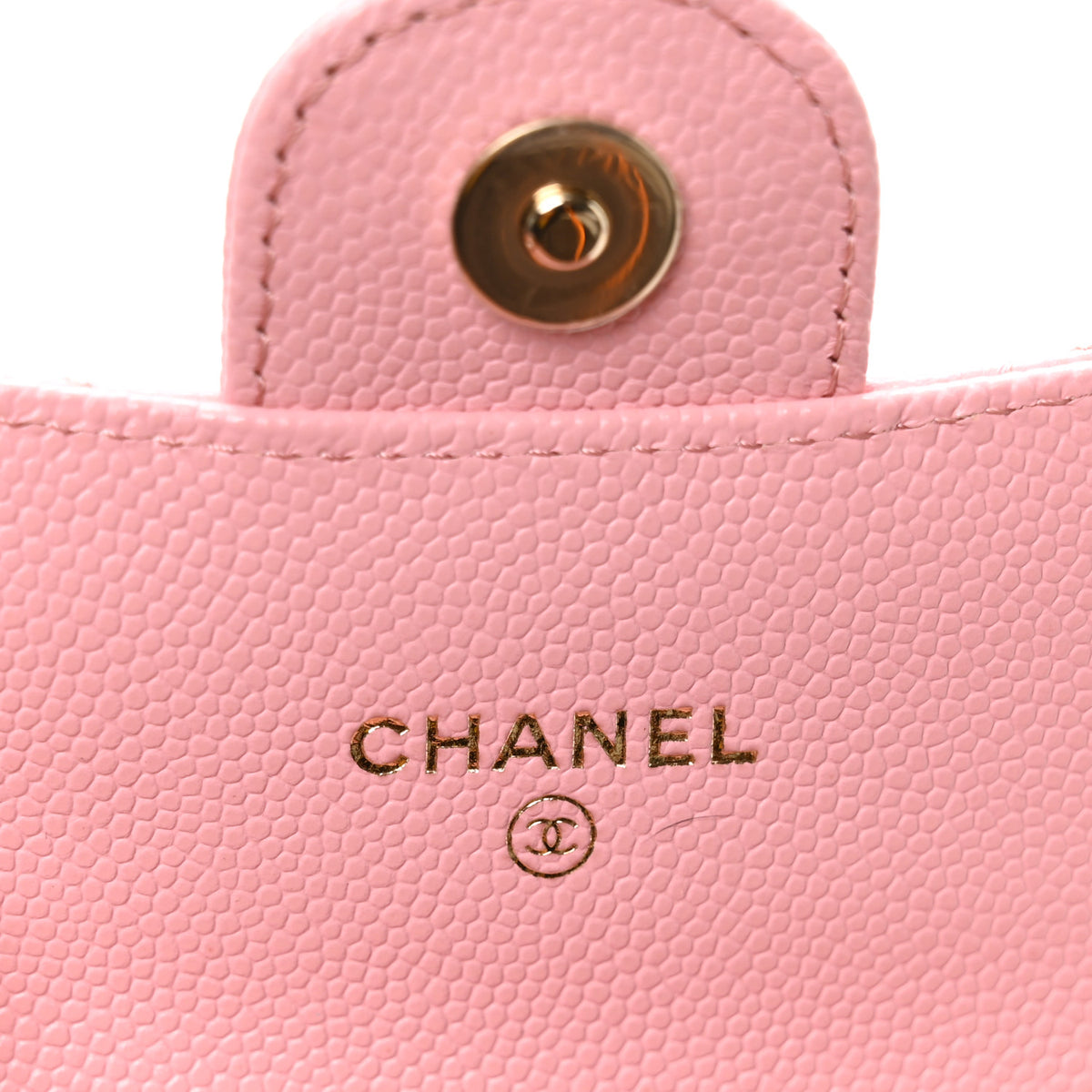Caviar Quilted Mini Clutch With Chain Pink
