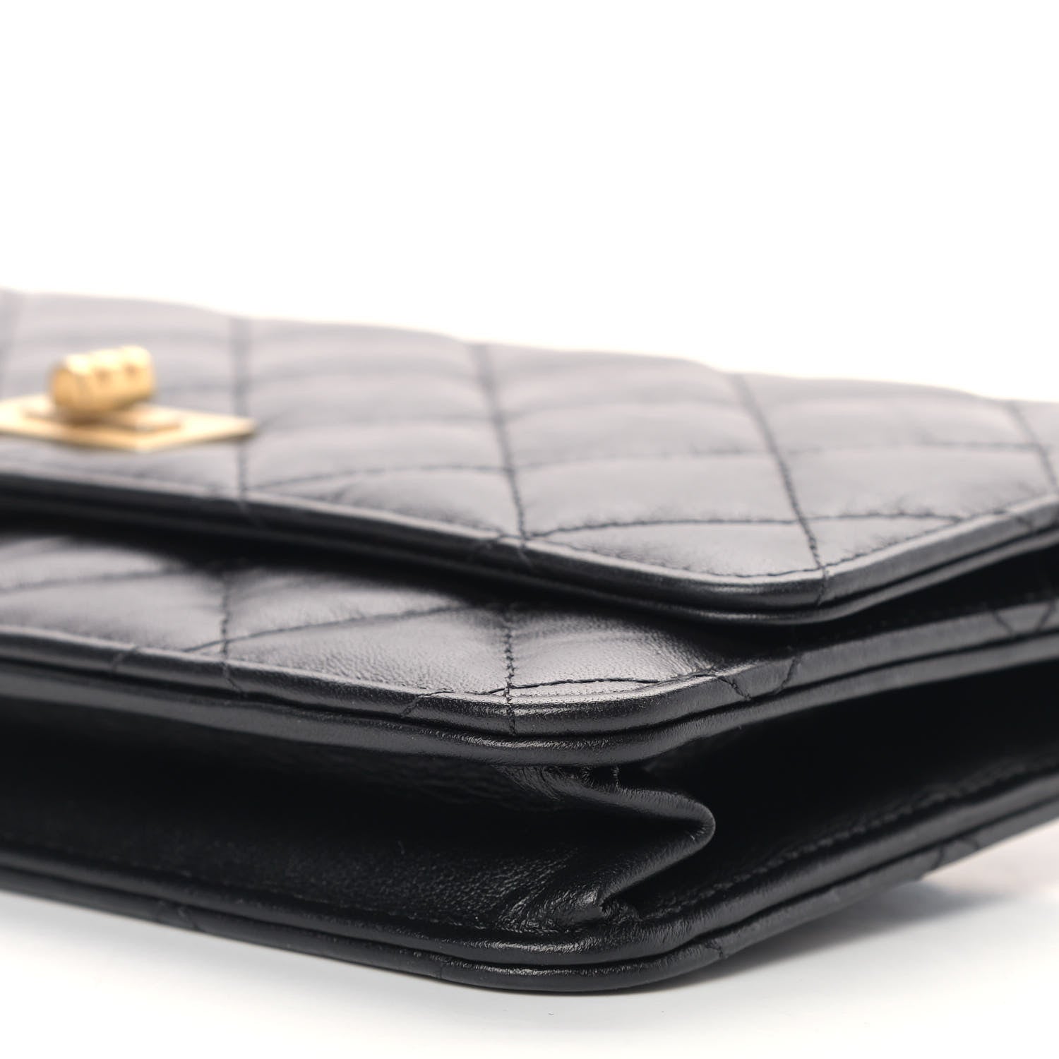 Chanel Aged Calfskin Quilted Reissue Wallet On Chain WOC Black 10 of 11
