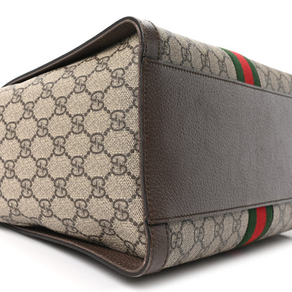 Gucci GG Supreme Monogram Web Medium Ophidia Tote Bag Brown 9 of 10
