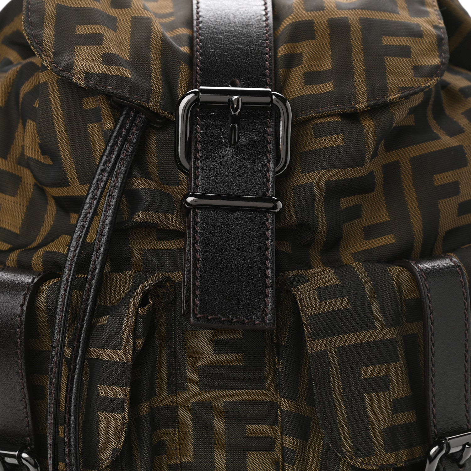 Fendi Zucca Drawstring Flap Backpack Tobacco 7 of 9