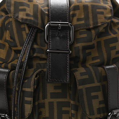 Fendi Zucca Drawstring Flap Backpack Tobacco 7 of 9