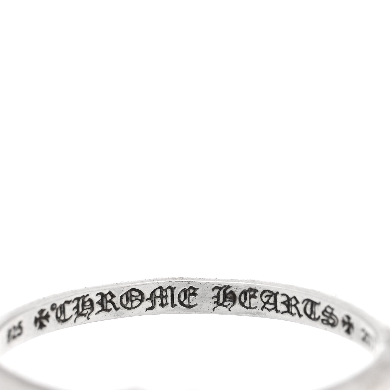 Chrome Hearts Sterling Silver Diamond Heart Bubblegum Ring 58 8.25