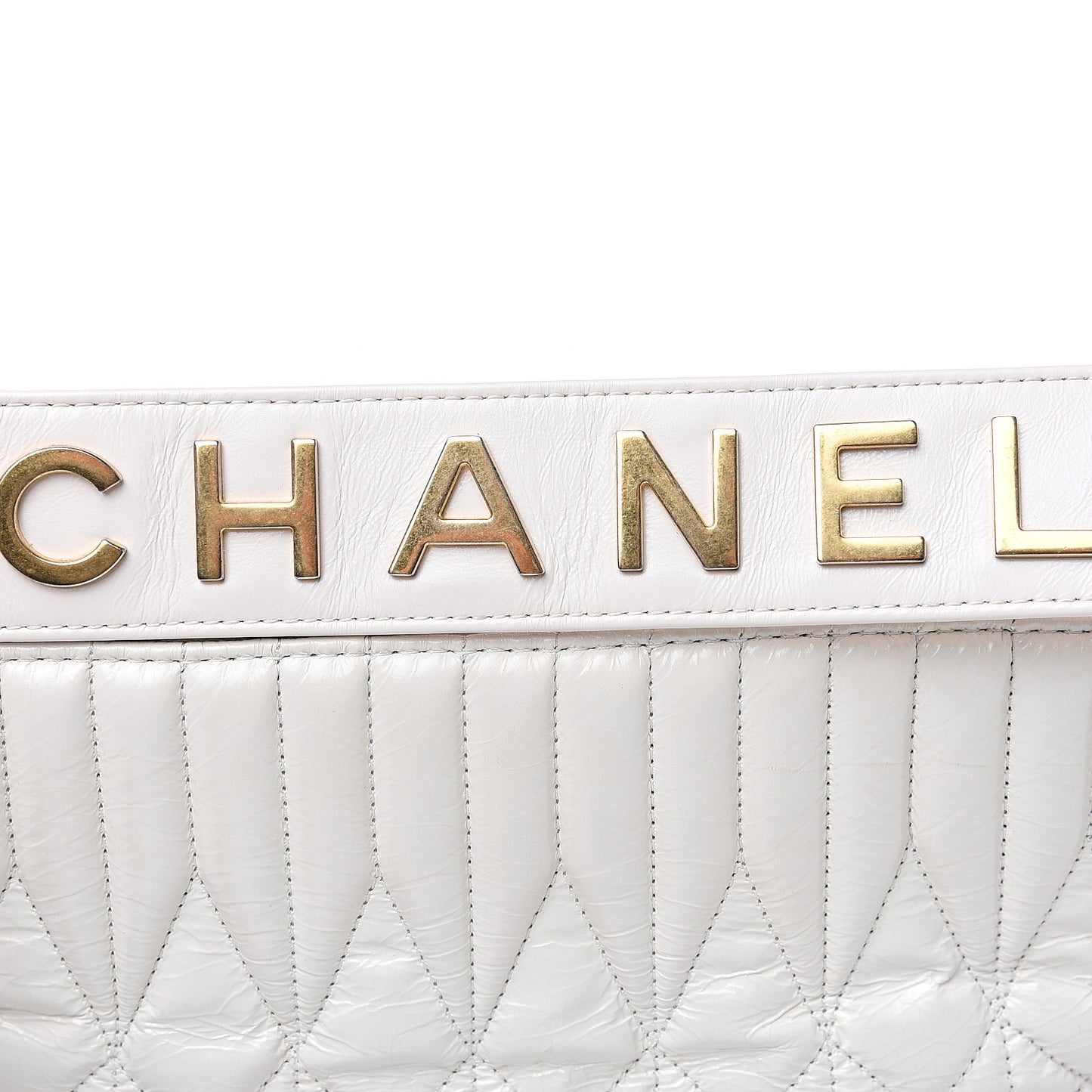 Glazed Calfskin Quilted State Of The Art Hobo White