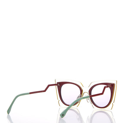 Fendi Cat Eye Orchidea Sunglasses FF 0117/S Red Green 4 of 6