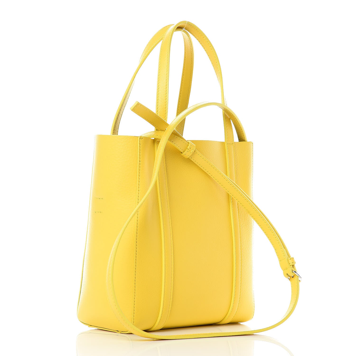 Balenciaga Smooth Calfskin Logo XXS Everyday Tote Jaune Soleil Black 3 of 9
