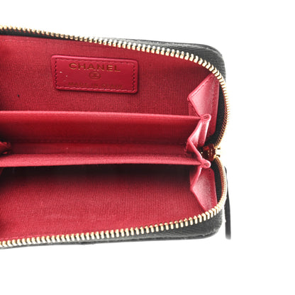Chanel Lambskin Quilted Chanel 19 Zip Around Coin Purse Wallet Black 5 of 9