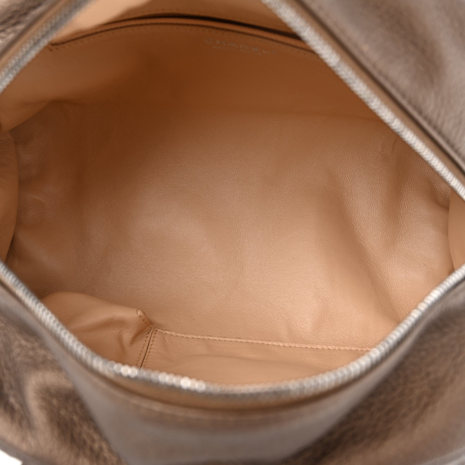 Chanel Metallic Goatskin Medium Luxe Ligne Bowler Bronze 4 of 10
