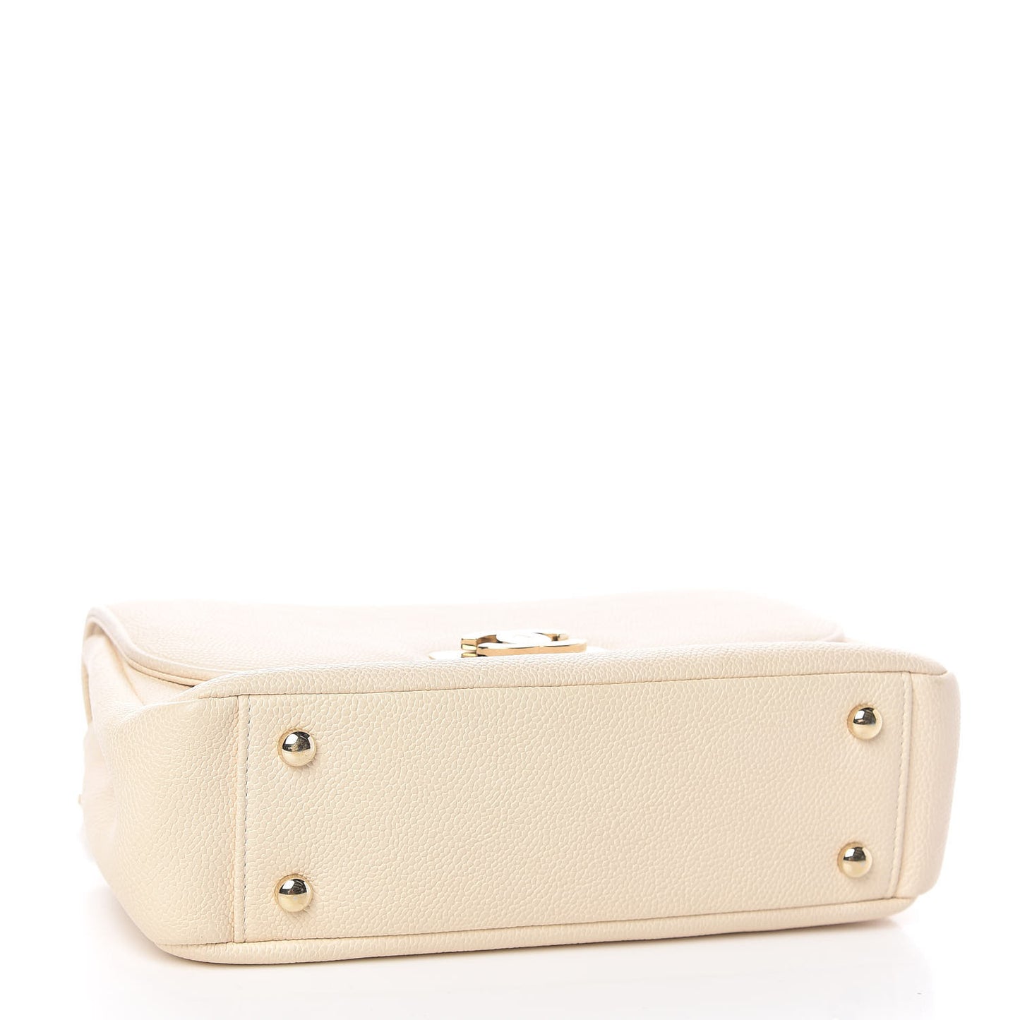 Caviar Quilted Small Flap Ivory