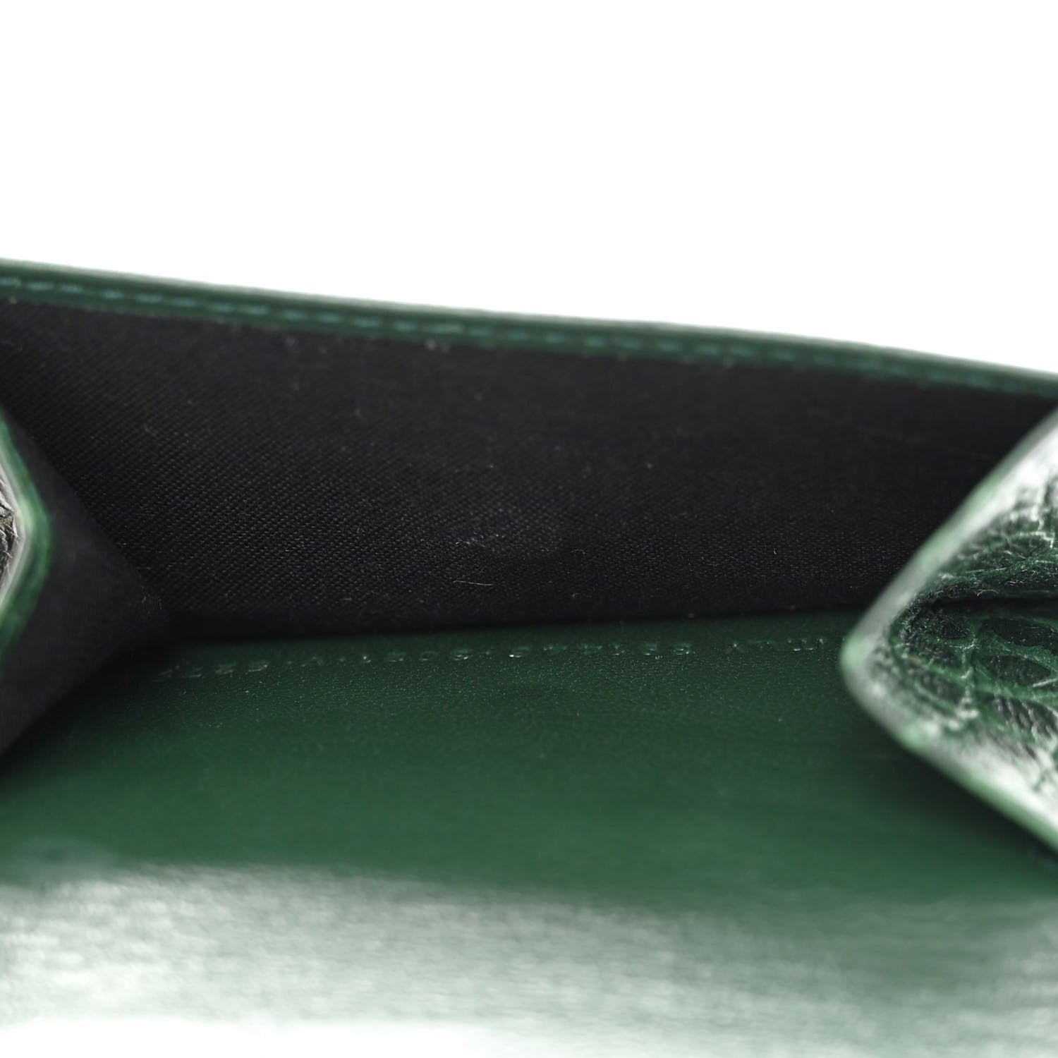 Balenciaga Calfskin Crocodile Embossed Mini Papier Wallet Dark Green 6 of 11