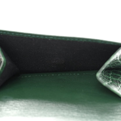 Balenciaga Calfskin Crocodile Embossed Mini Papier Wallet Dark Green 6 of 11