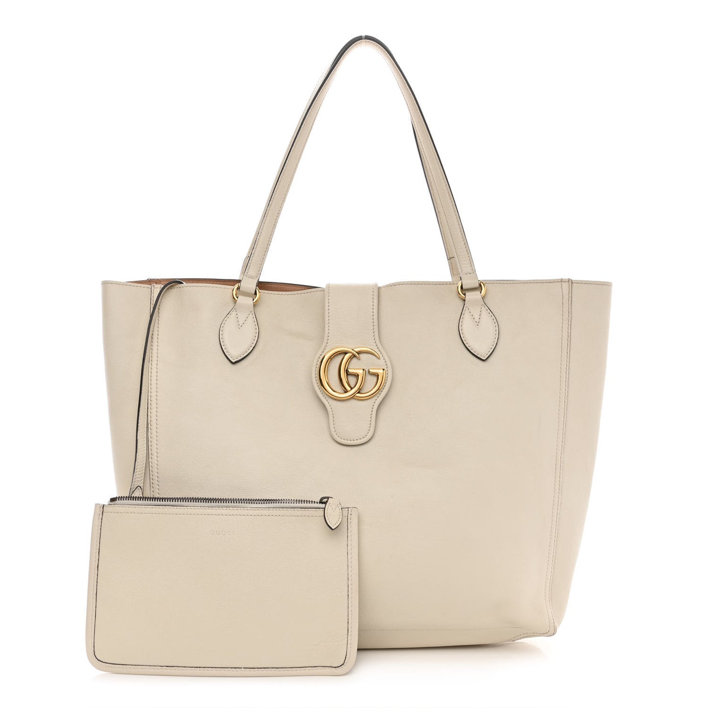 New Sakai Calfskin Lux Medium Dahlia Tote Mystic White