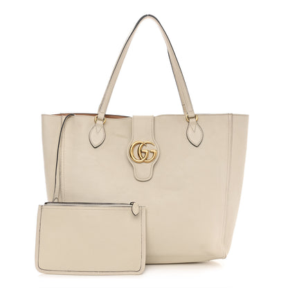 Gucci New Sakai Calfskin Lux Medium Dahlia Tote Mystic White 1 of 18