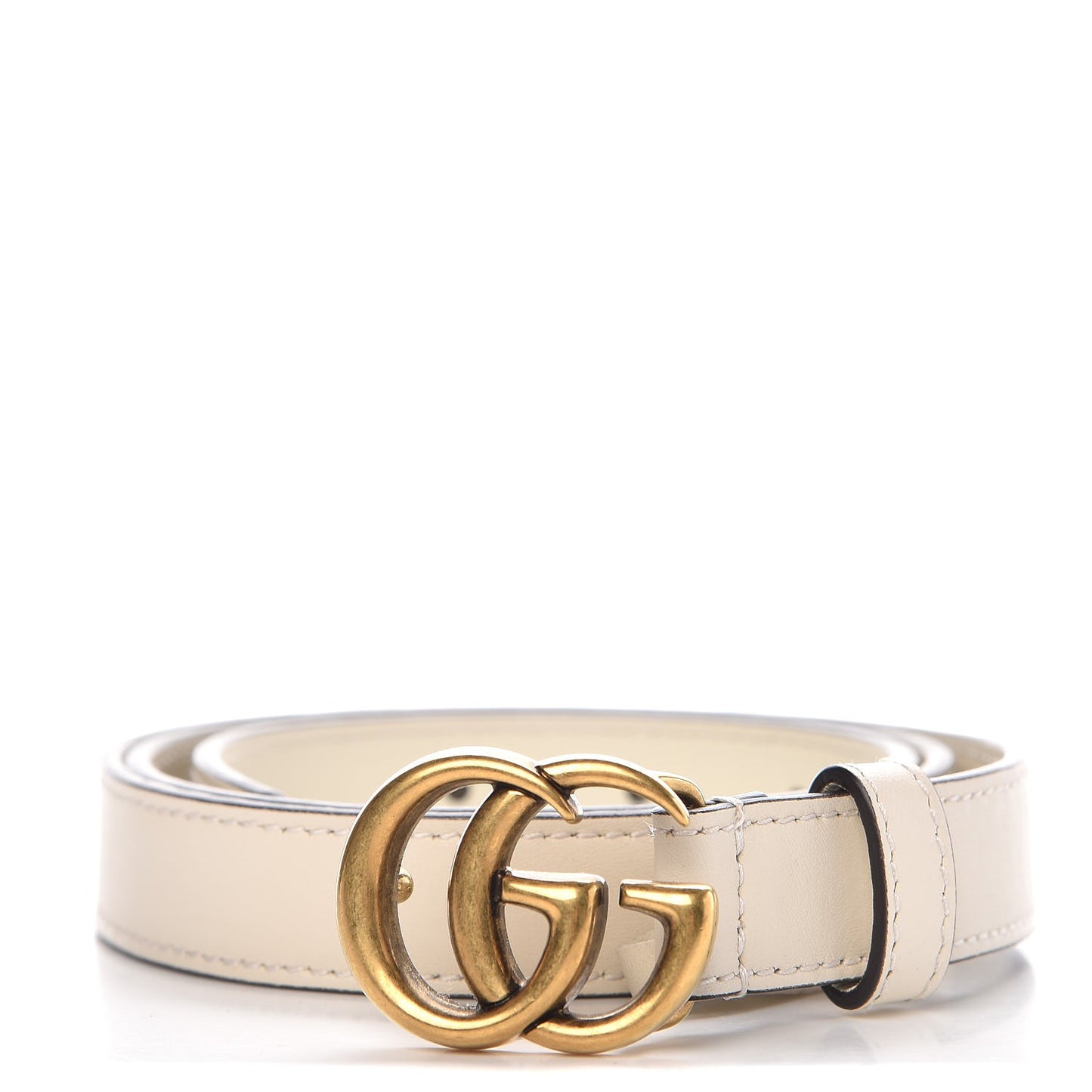 Calfskin Double G 20mm Belt 80 32 Mystic White
