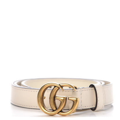 Gucci Calfskin Double G 20mm Belt 80 32 Mystic White 1 of 7