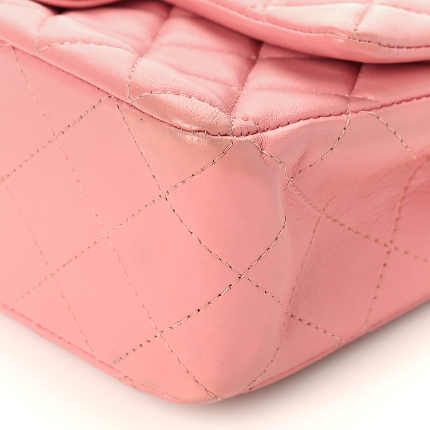 Lambskin Quilted Mini Rectangular Flap Pink