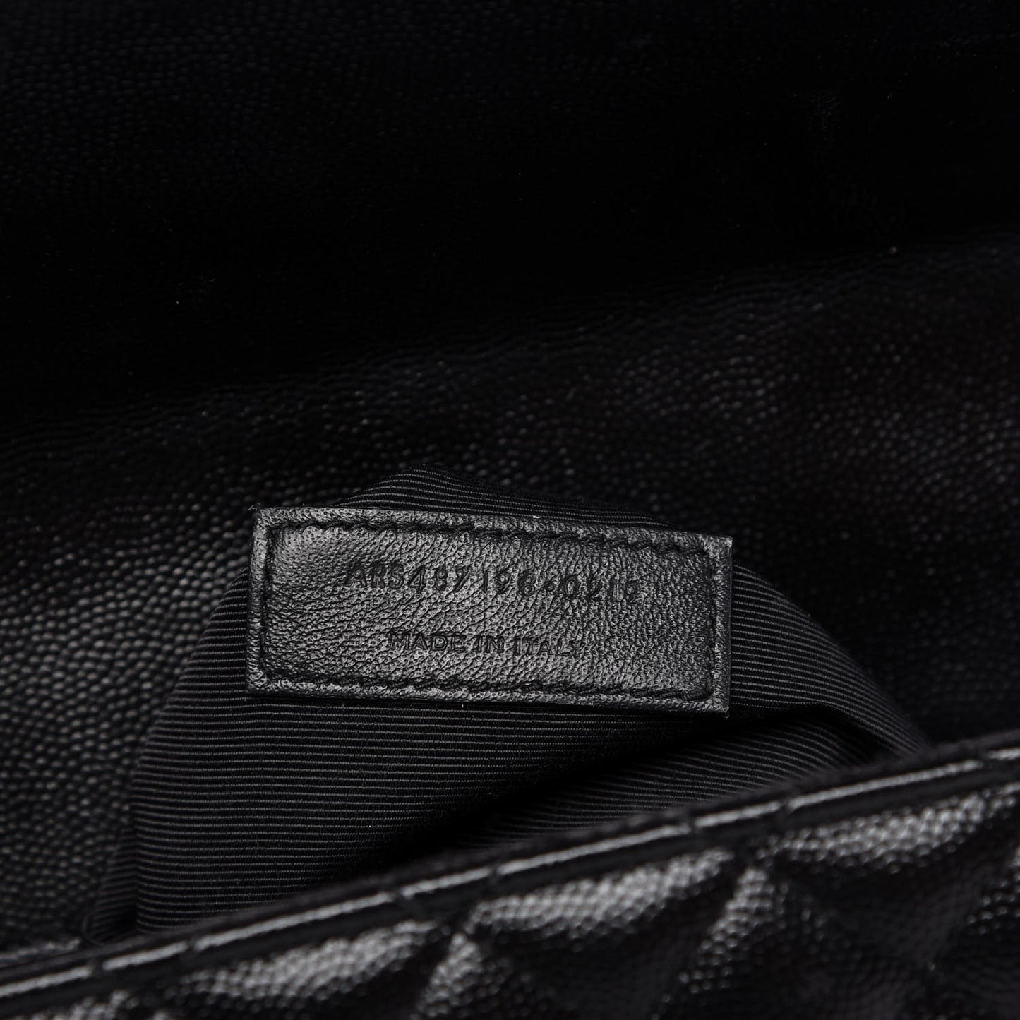 Grain De Poudre Textured Mixed Matelasse Large Triquilt Monogram Monochrome Satchel Black