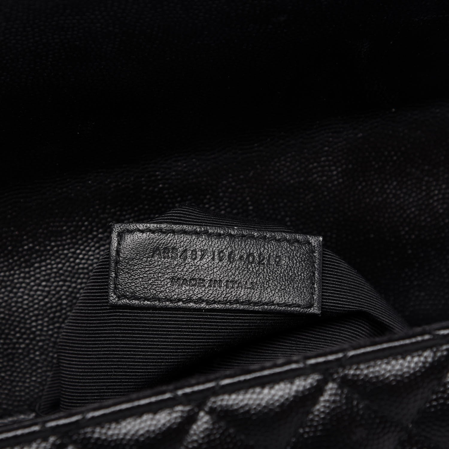 Saint Laurent Grain De Poudre Textured Mixed Matelasse Large Triquilt Monogram Monochrome Satchel Black 8 of 11