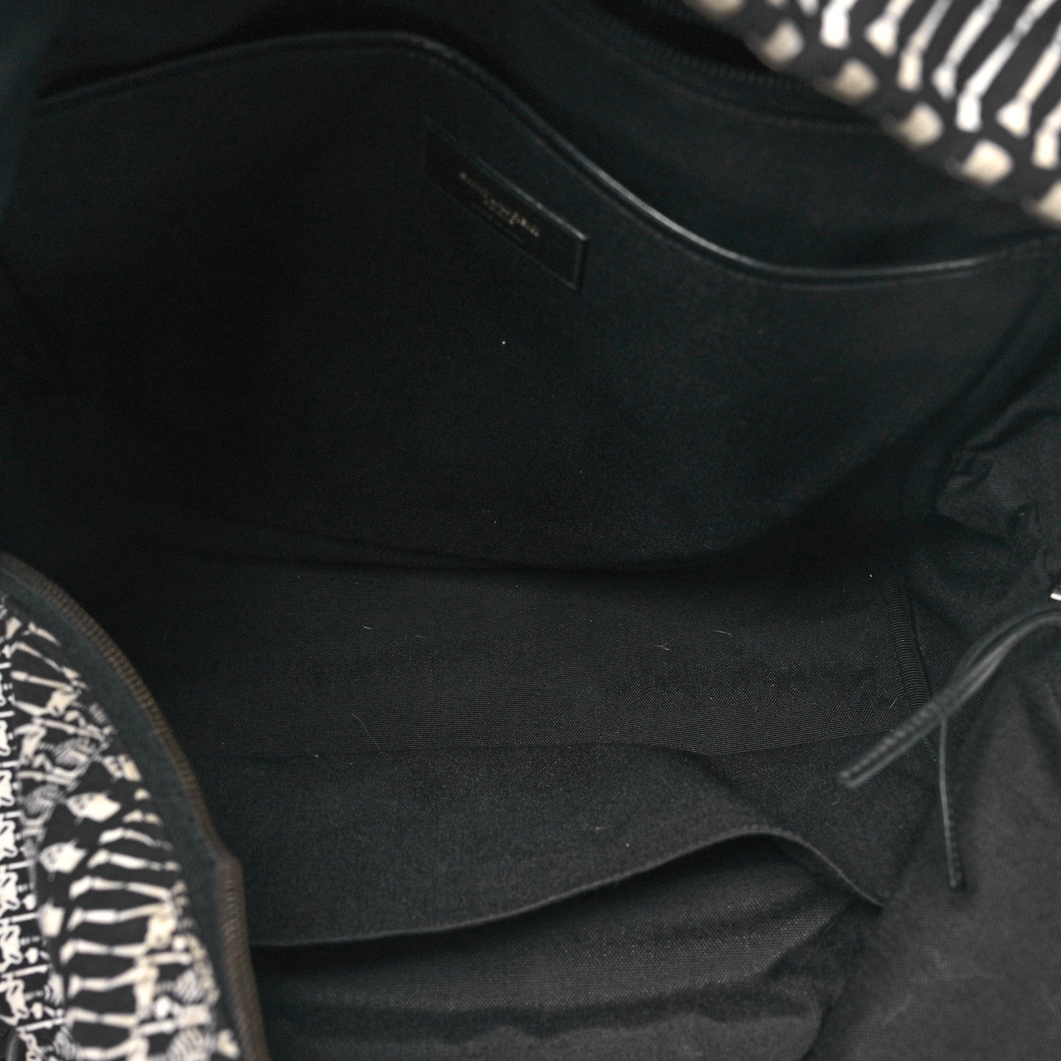 Saint Laurent Nylon City Skeleton Print Backpack Black White 5 of 9