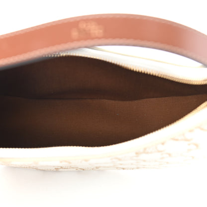 Celine Canvas Calfskin Ava Triomphe Shoulder Bag White 4 of 8