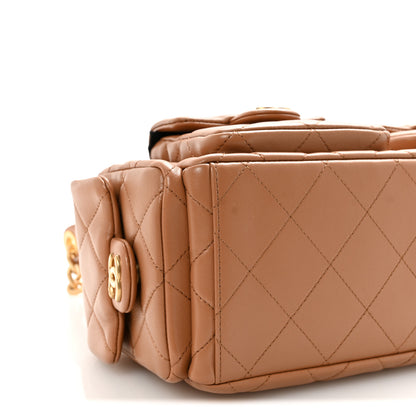 Chanel Shiny Lambskin Quilted Trendy Pockets Hobo Brown 9 of 10
