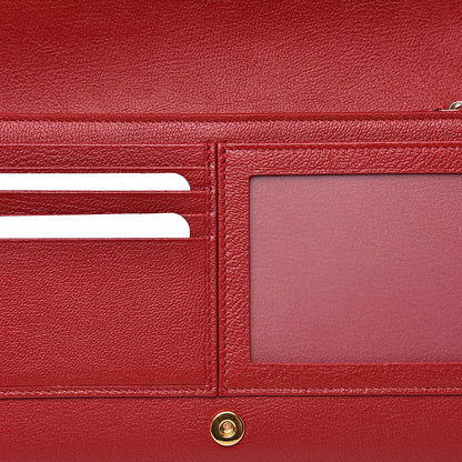 Saint Laurent Calfskin Belle de Jour Chain Clutch Red 9 of 10