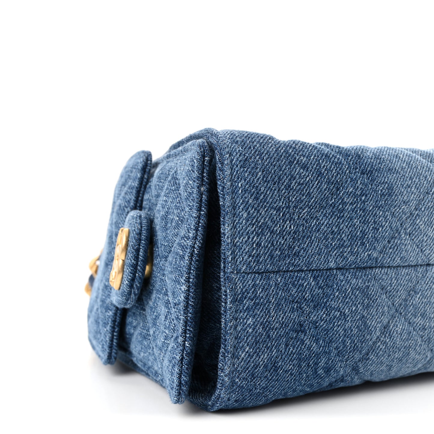 Washed Denim Quilted Mini Chanel 25 Handbag Blue