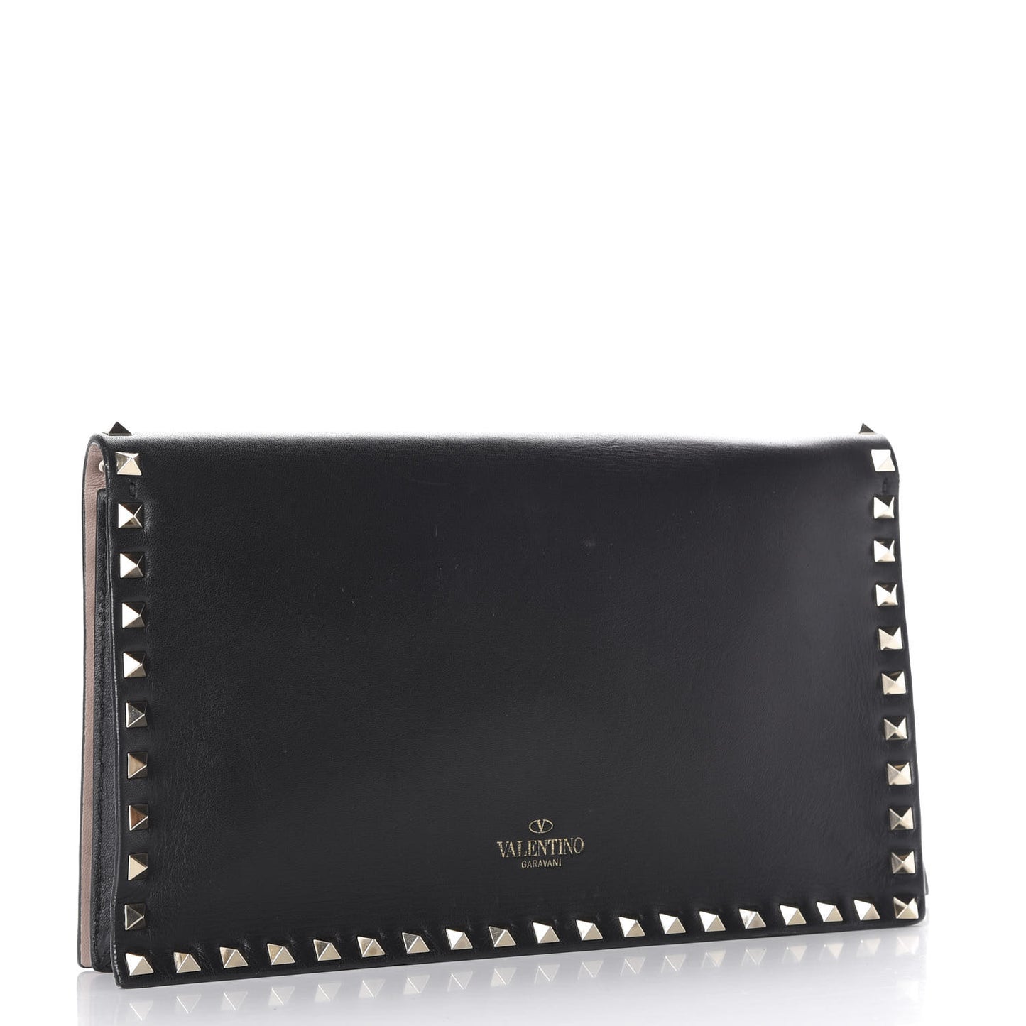 Nappa Rockstud Wristlet Clutch Black