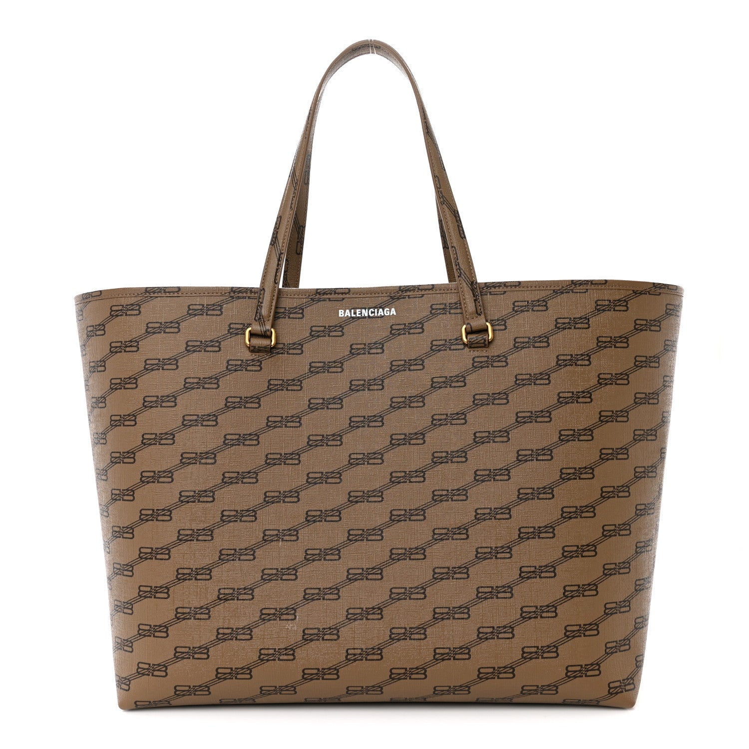 Balenciaga Coated Canvas BB Monogram Large Signature East West Shopper Bag Beige Brown 1 of 13