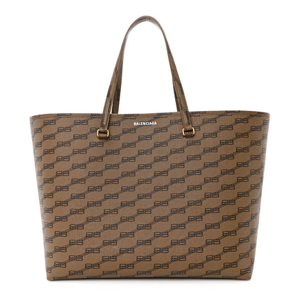 Balenciaga Coated Canvas BB Monogram Large Signature East West Shopper Bag Beige Brown 1 of 13