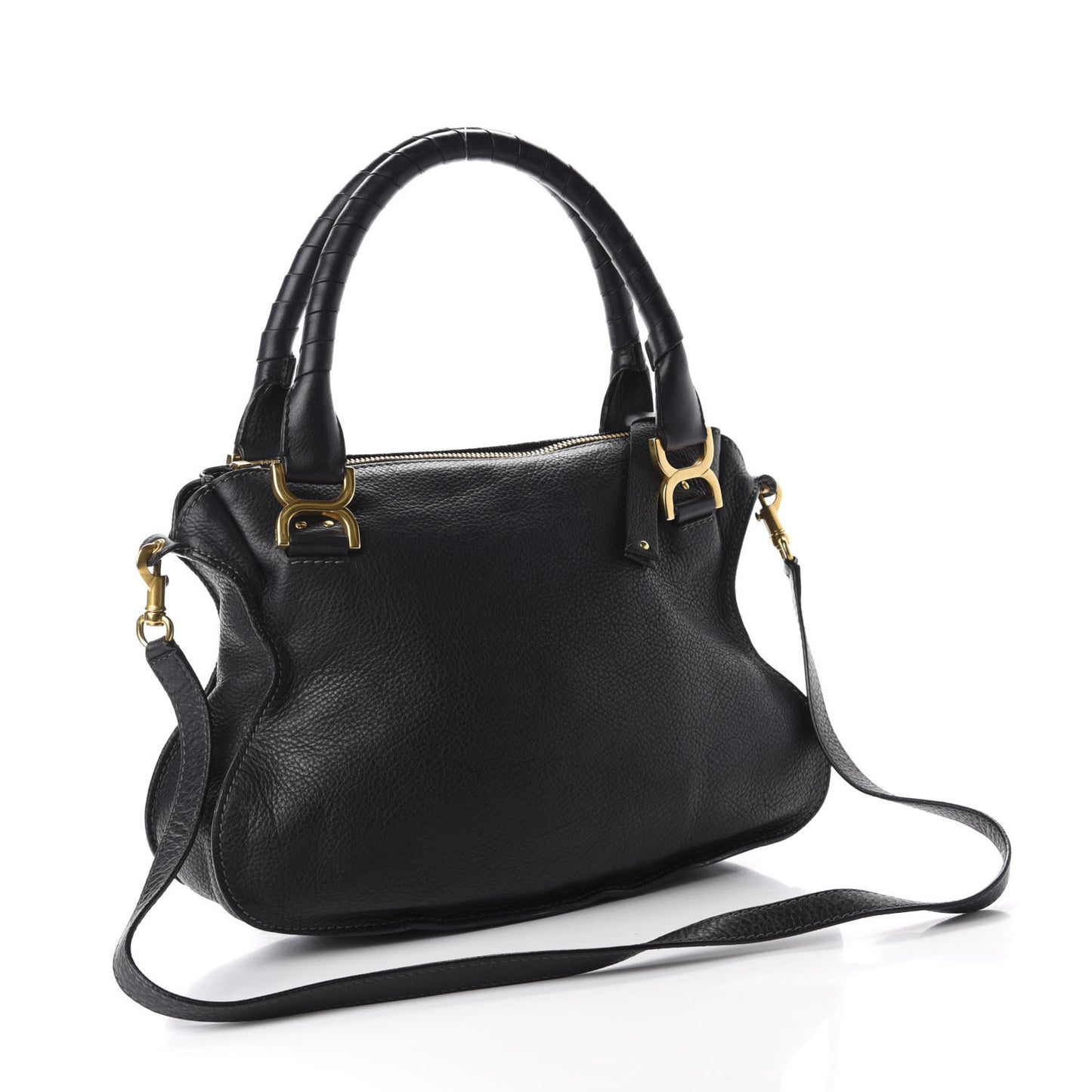 Calfskin Medium Marcie Satchel Black