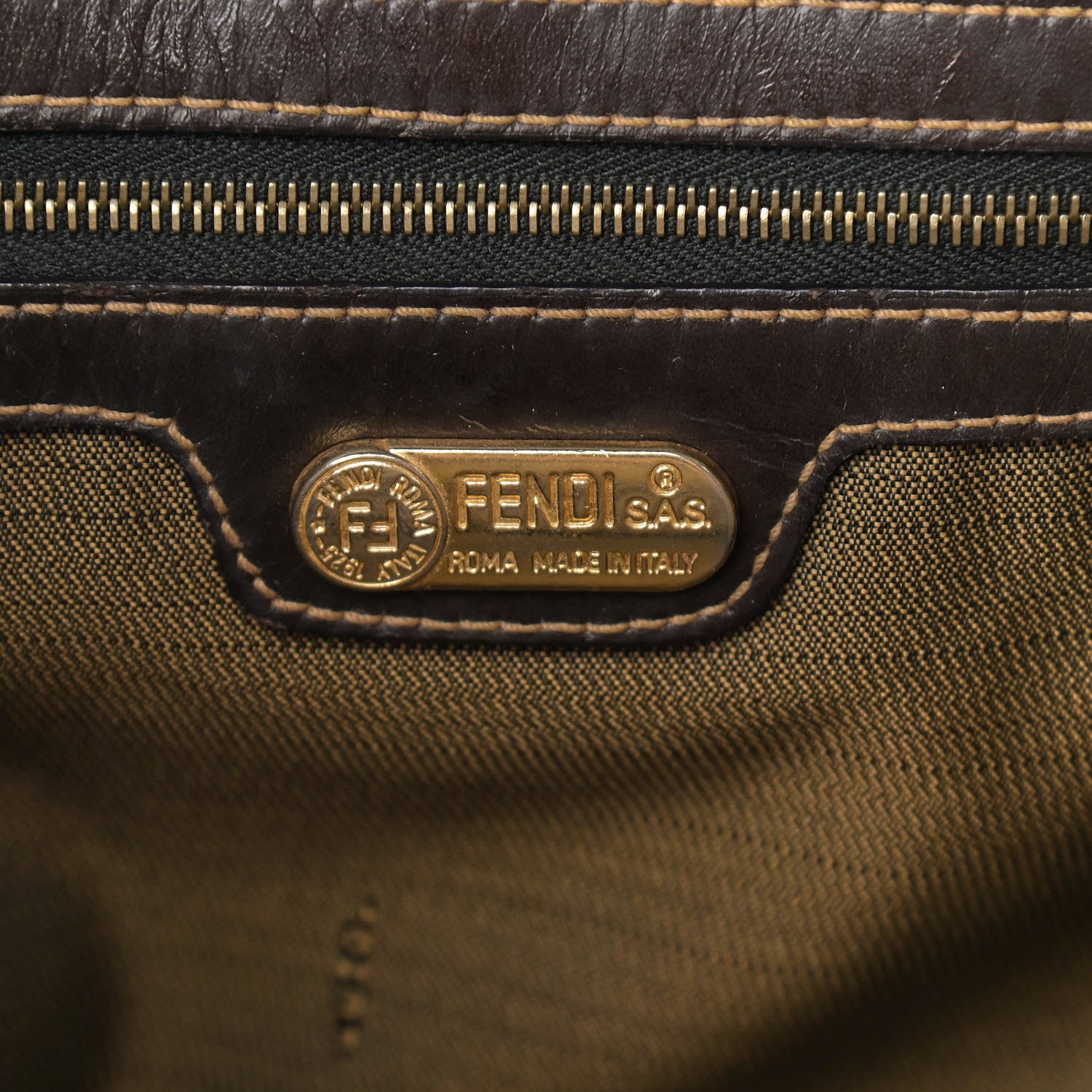 Fendi Zucca Holdall Tote Tobacco Black 5 of 12