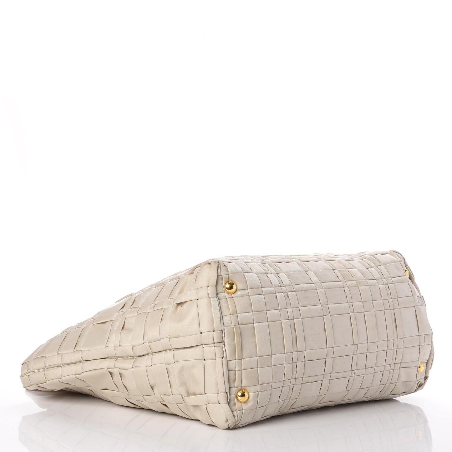 Tessuto Nylon Woven Tote Bag Beige