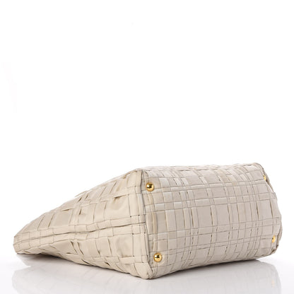 Prada Tessuto Nylon Woven Tote Bag Beige 4 of 10