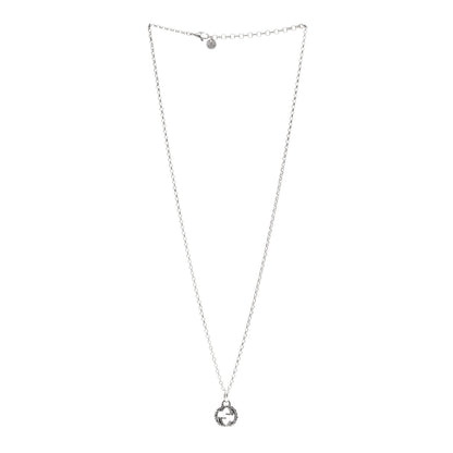 Gucci Sterling Silver Small Textured Interlocking G Pendant Necklace 3 of 4