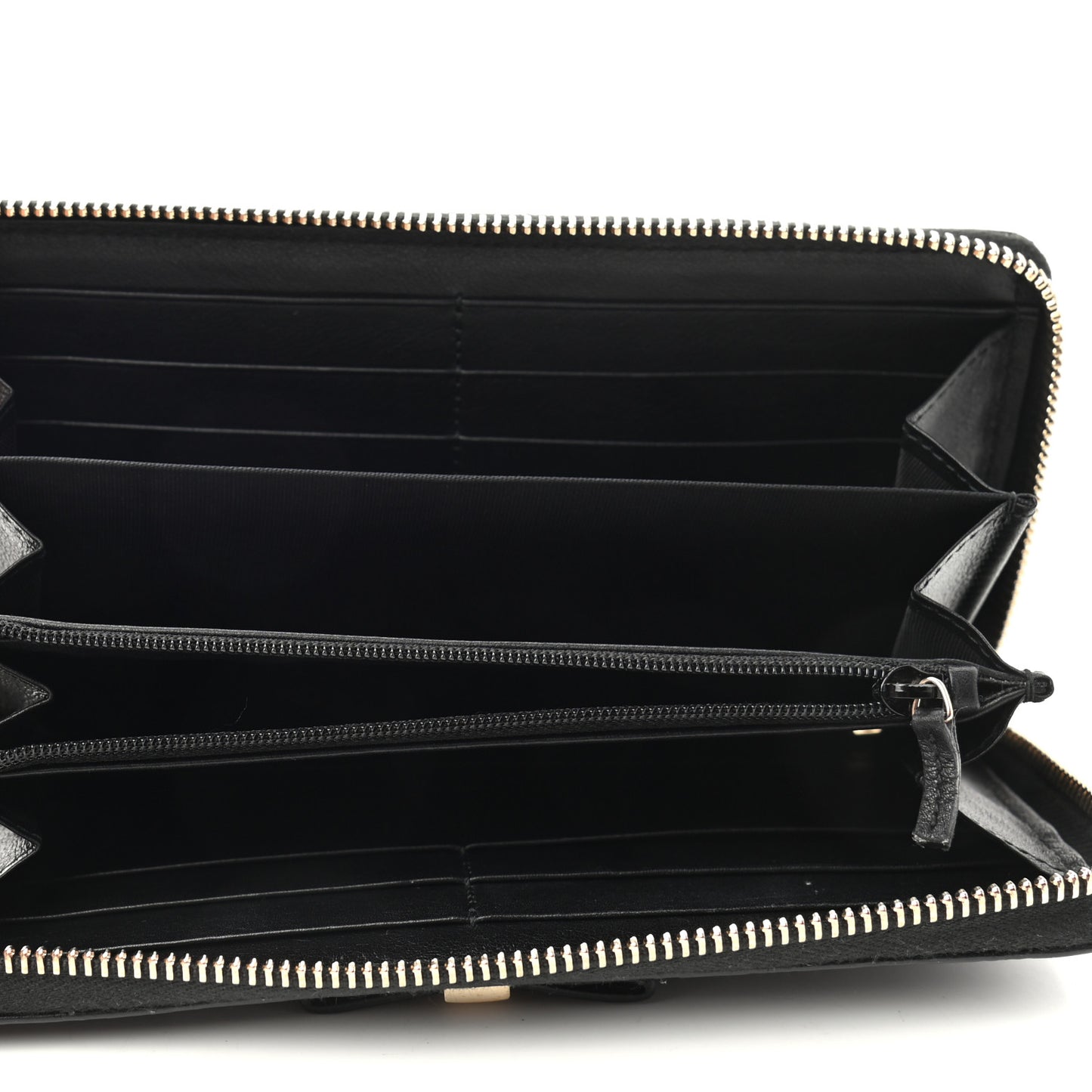 Microguccissima Bow Zip Around Wallet Black