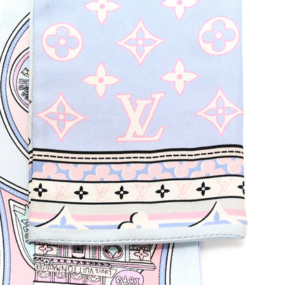 Louis Vuitton Silk Monogram Louis In A Comic Bandeau Bleu 3 of 4