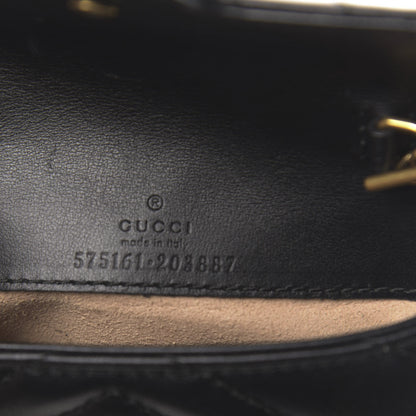 Gucci Calfskin Matelasse GG Marmont 2.0 Coin Purse On A Chain Black 8 of 9