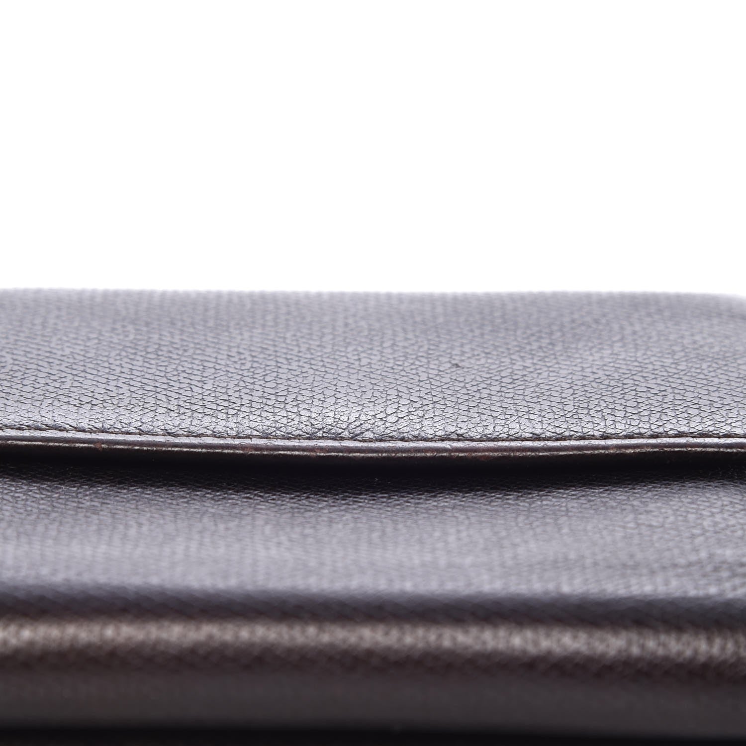 Chanel Grained Calfskin CC Button Compact Wallet Dark Brown 13 of 17