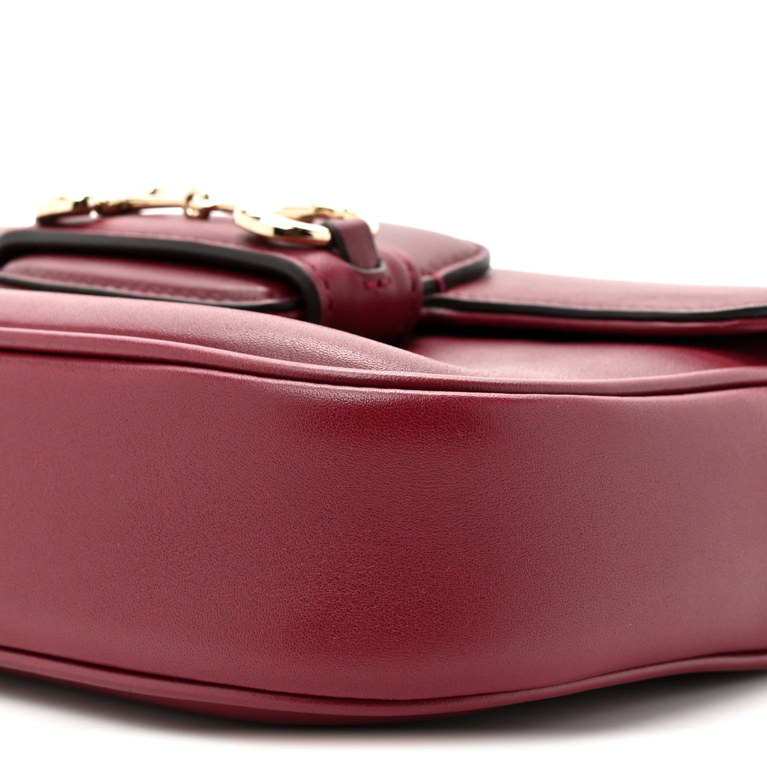 Gucci Soft Calfskin Horsebit 1955 Small Shoulder Bag Rosso Ancora 8 of 9