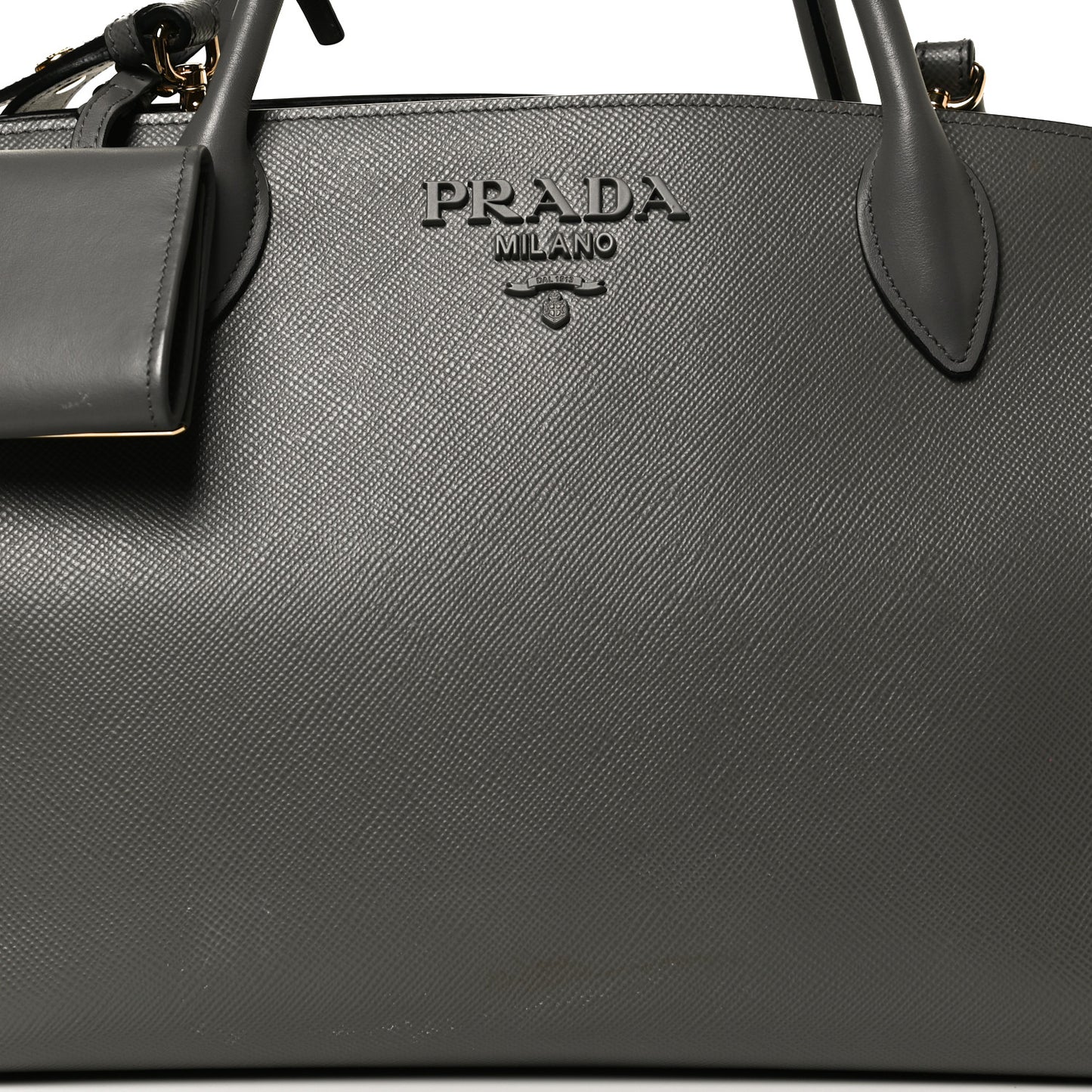 Saffiano Cuir Calfskin Medium Monochrome Top Handle Tote Talco