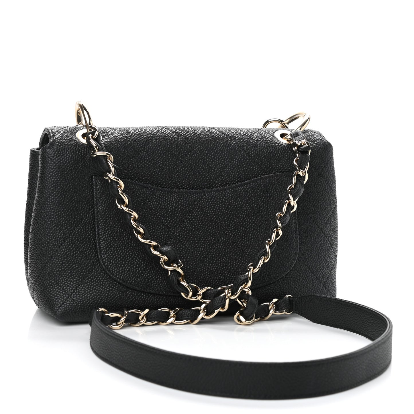 Caviar Quilted Small City Walk Flap Black